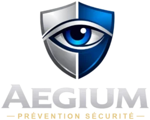 Logo AEGIUM Prévention Sécurité (version fond sombre)